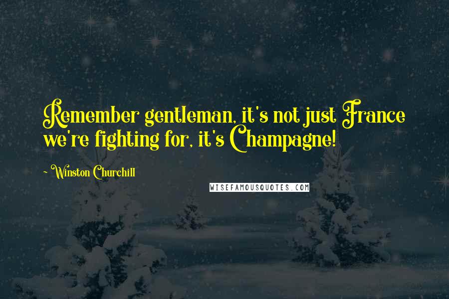 Winston Churchill Quotes: Remember gentleman, it's not just France we're fighting for, it's Champagne!