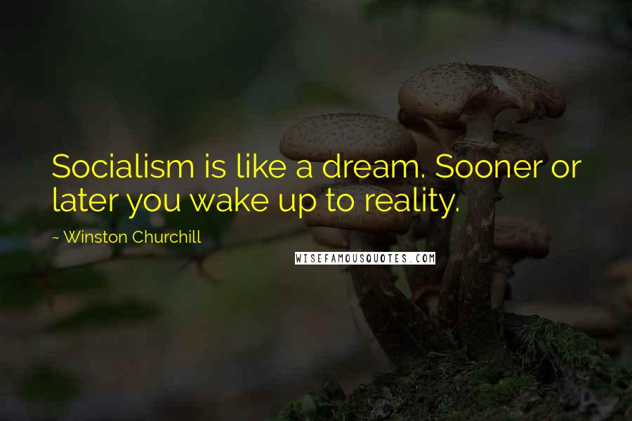 Winston Churchill Quotes: Socialism is like a dream. Sooner or later you wake up to reality.