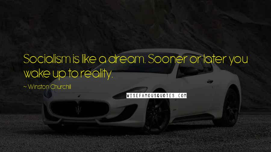 Winston Churchill Quotes: Socialism is like a dream. Sooner or later you wake up to reality.