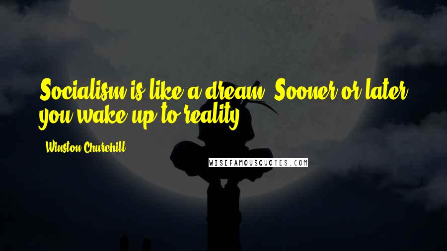Winston Churchill Quotes: Socialism is like a dream. Sooner or later you wake up to reality.