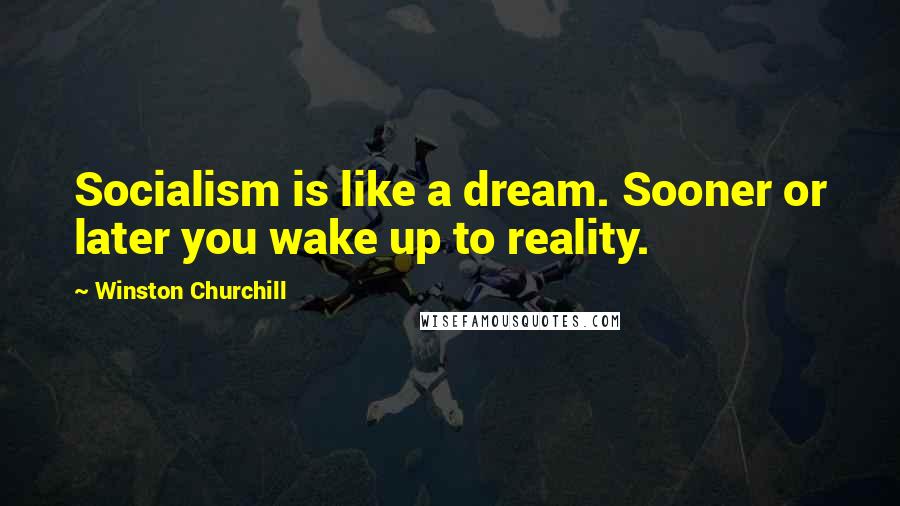 Winston Churchill Quotes: Socialism is like a dream. Sooner or later you wake up to reality.