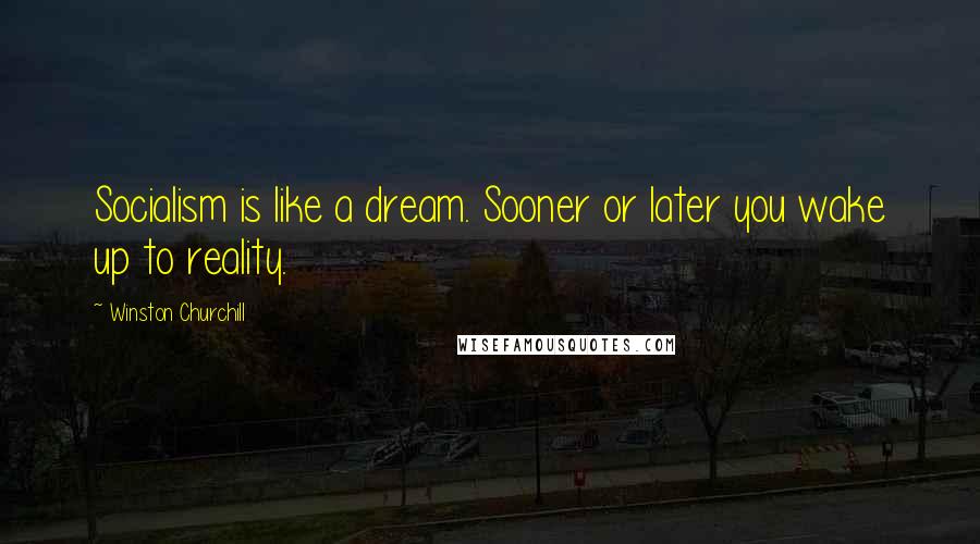 Winston Churchill Quotes: Socialism is like a dream. Sooner or later you wake up to reality.