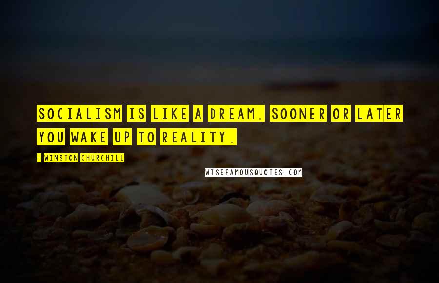 Winston Churchill Quotes: Socialism is like a dream. Sooner or later you wake up to reality.