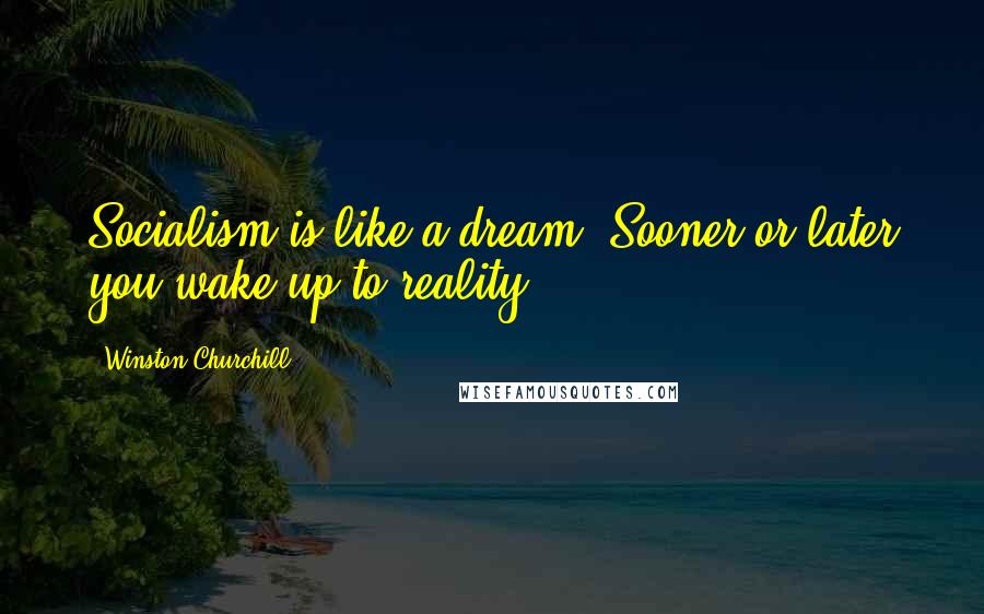 Winston Churchill Quotes: Socialism is like a dream. Sooner or later you wake up to reality.