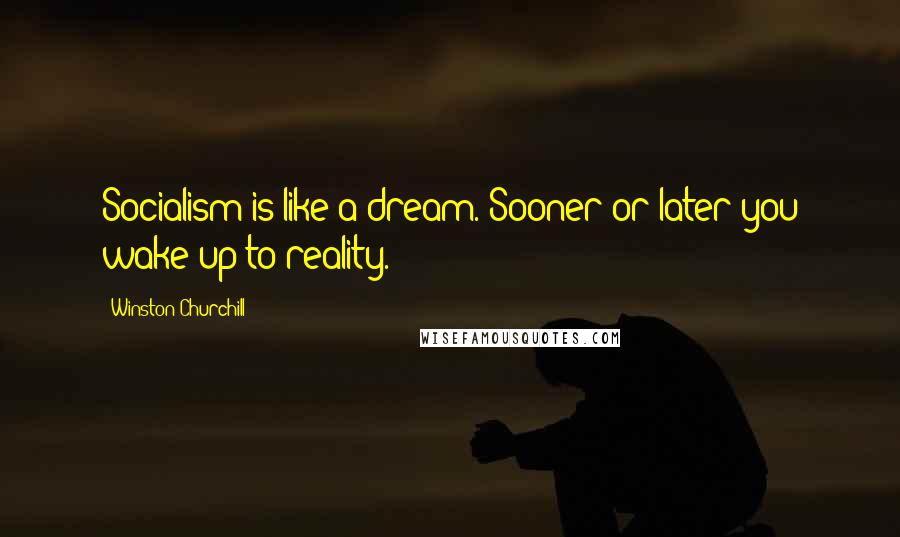 Winston Churchill Quotes: Socialism is like a dream. Sooner or later you wake up to reality.