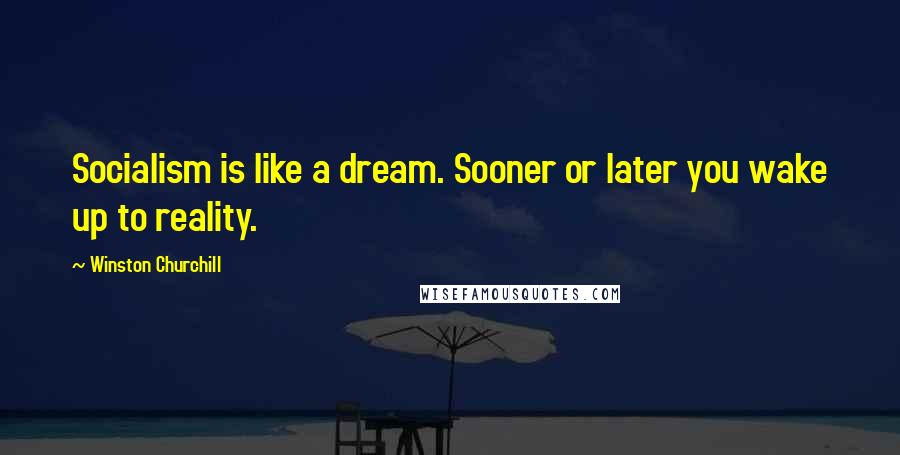 Winston Churchill Quotes: Socialism is like a dream. Sooner or later you wake up to reality.
