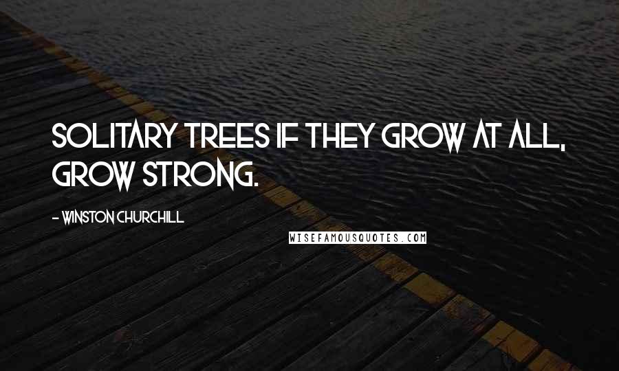 Winston Churchill Quotes: Solitary Trees if they grow at all, grow strong.