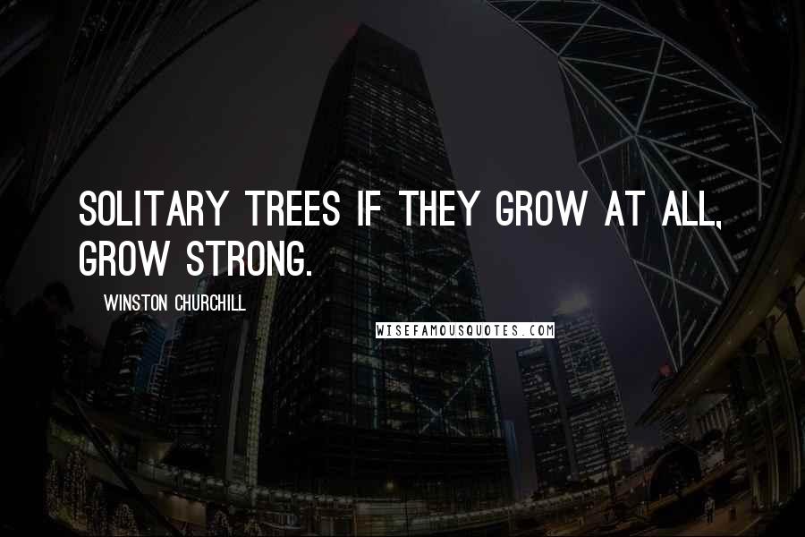 Winston Churchill Quotes: Solitary Trees if they grow at all, grow strong.