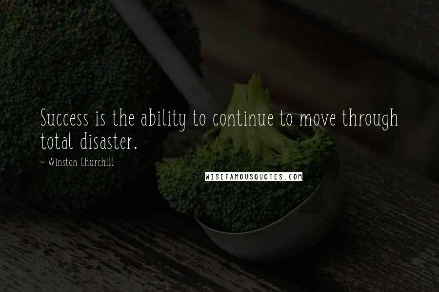 Winston Churchill Quotes: Success is the ability to continue to move through total disaster.