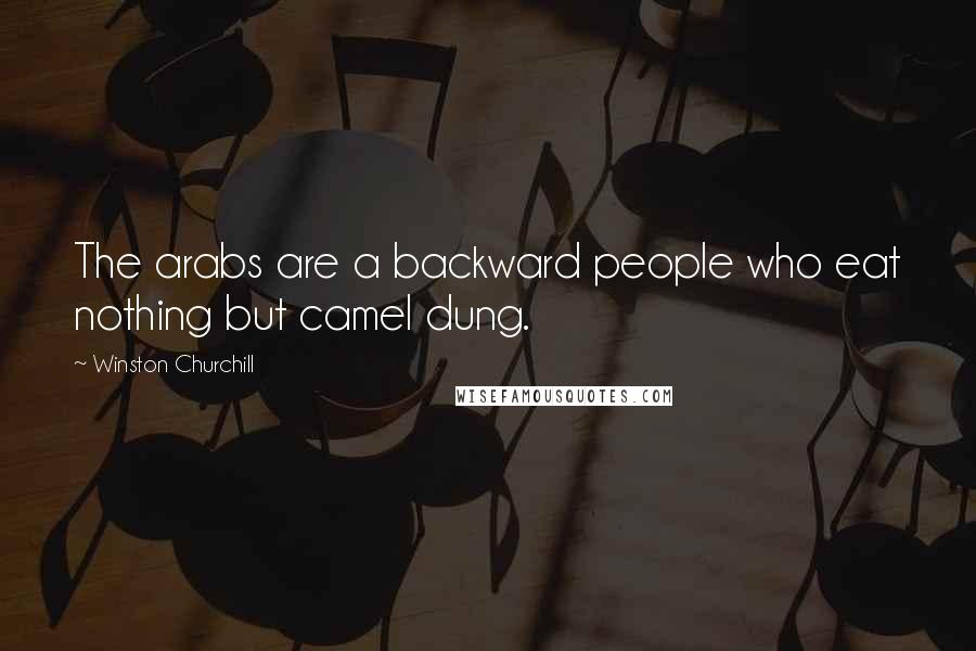 Winston Churchill Quotes: The arabs are a backward people who eat nothing but camel dung.