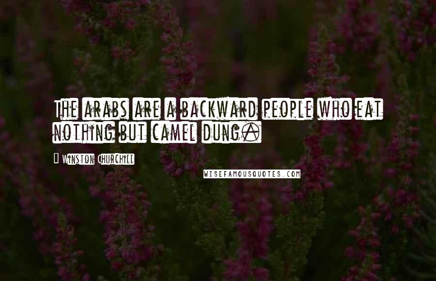 Winston Churchill Quotes: The arabs are a backward people who eat nothing but camel dung.