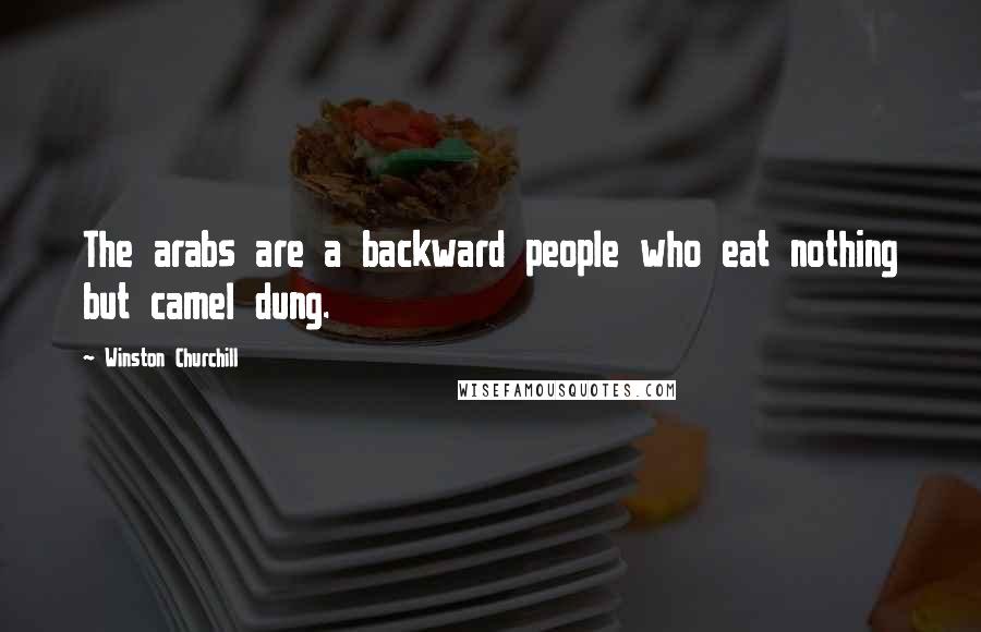 Winston Churchill Quotes: The arabs are a backward people who eat nothing but camel dung.