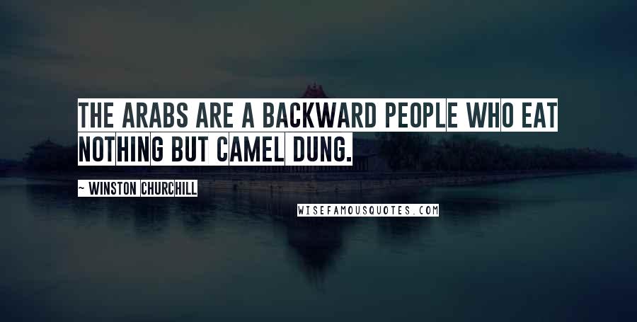 Winston Churchill Quotes: The arabs are a backward people who eat nothing but camel dung.