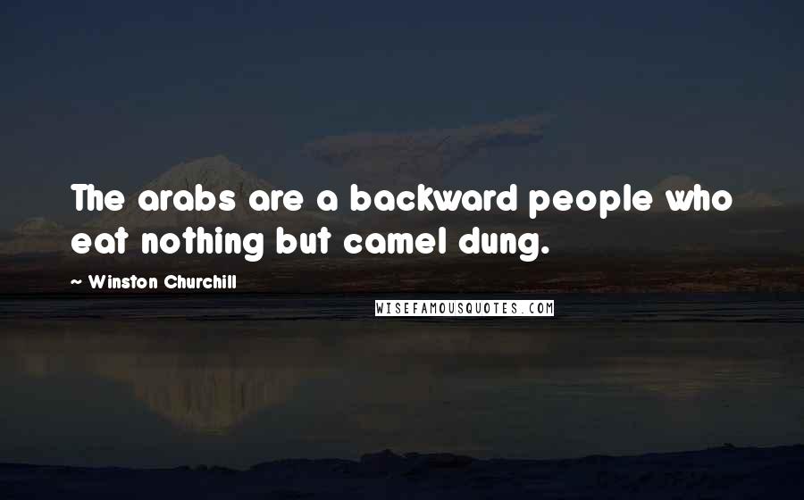 Winston Churchill Quotes: The arabs are a backward people who eat nothing but camel dung.