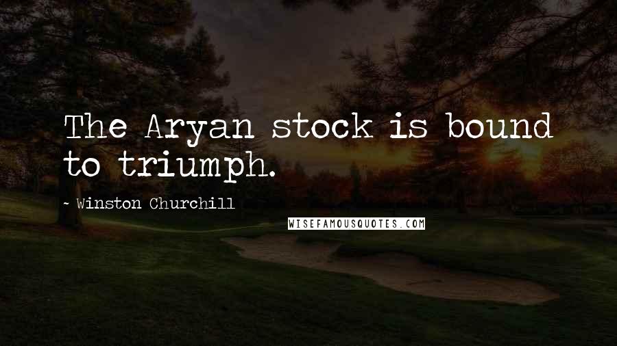 Winston Churchill Quotes: The Aryan stock is bound to triumph.