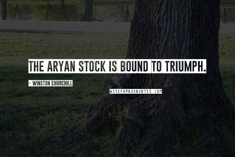 Winston Churchill Quotes: The Aryan stock is bound to triumph.