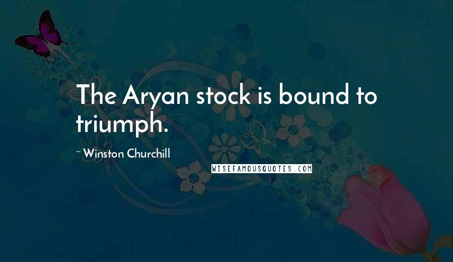 Winston Churchill Quotes: The Aryan stock is bound to triumph.