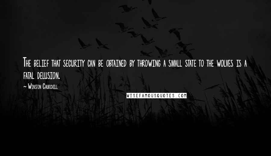 Winston Churchill Quotes: The belief that security can be obtained by throwing a small state to the wolves is a fatal delusion.