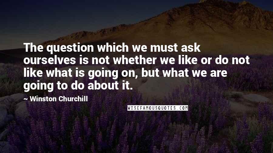 Winston Churchill Quotes: The question which we must ask ourselves is not whether we like or do not like what is going on, but what we are going to do about it.