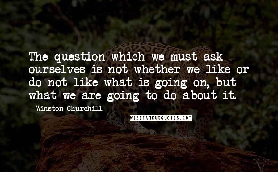 Winston Churchill Quotes: The question which we must ask ourselves is not whether we like or do not like what is going on, but what we are going to do about it.