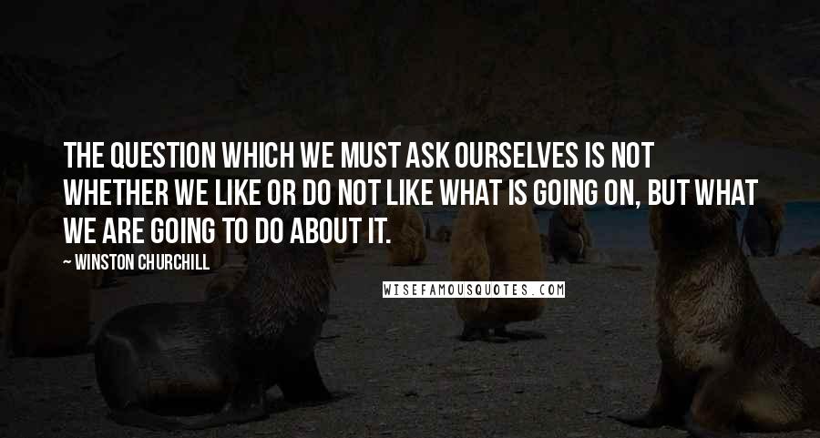 Winston Churchill Quotes: The question which we must ask ourselves is not whether we like or do not like what is going on, but what we are going to do about it.