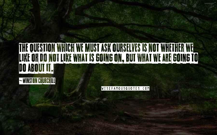 Winston Churchill Quotes: The question which we must ask ourselves is not whether we like or do not like what is going on, but what we are going to do about it.