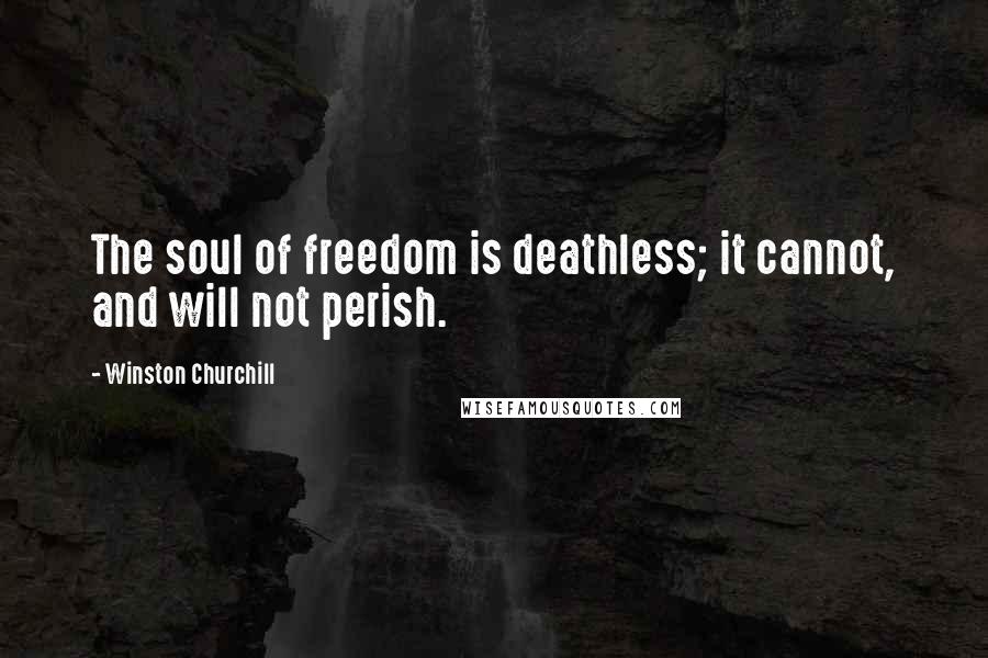 Winston Churchill Quotes: The soul of freedom is deathless; it cannot, and will not perish.