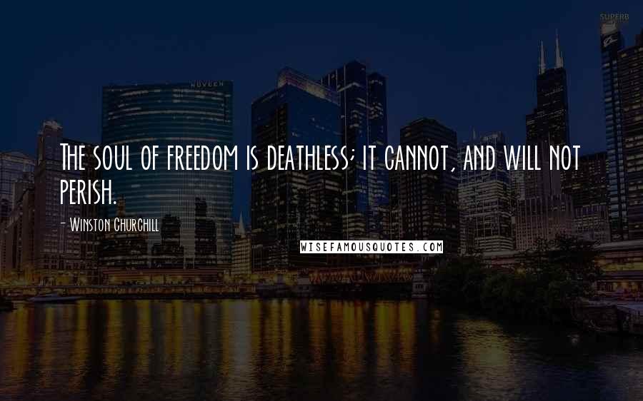 Winston Churchill Quotes: The soul of freedom is deathless; it cannot, and will not perish.