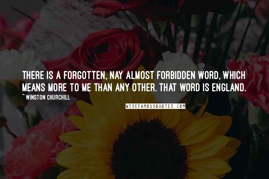 Winston Churchill Quotes: There is a forgotten, nay almost forbidden word, which means more to me than any other. That word is England.