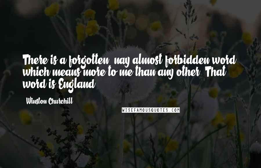 Winston Churchill Quotes: There is a forgotten, nay almost forbidden word, which means more to me than any other. That word is England.