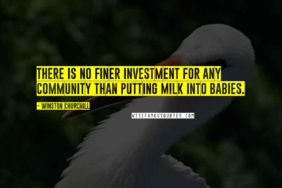 Winston Churchill Quotes: There is no finer investment for any community than putting milk into babies.
