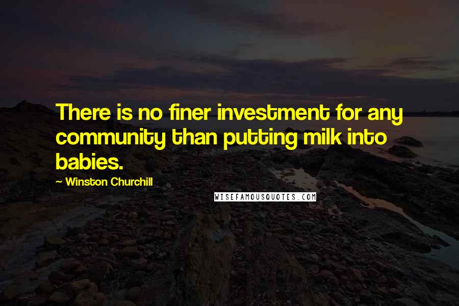 Winston Churchill Quotes: There is no finer investment for any community than putting milk into babies.