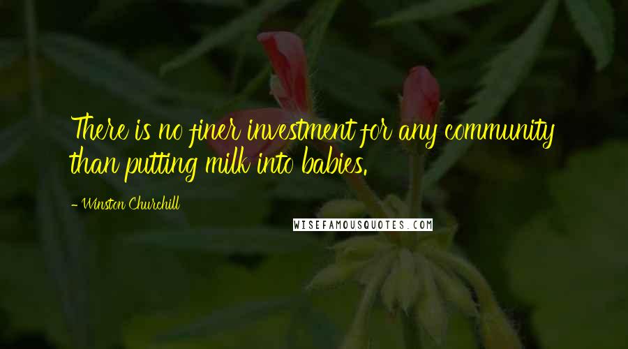 Winston Churchill Quotes: There is no finer investment for any community than putting milk into babies.