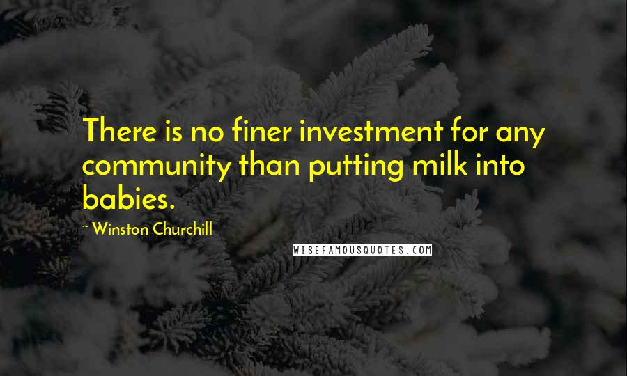 Winston Churchill Quotes: There is no finer investment for any community than putting milk into babies.