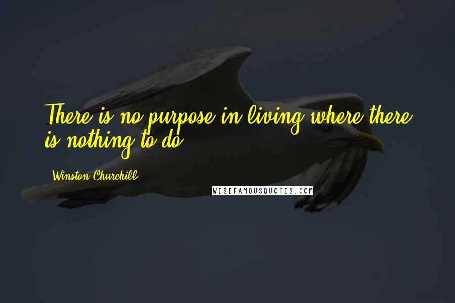 Winston Churchill Quotes: There is no purpose in living where there is nothing to do.