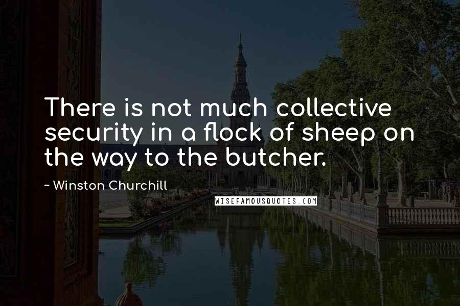 Winston Churchill Quotes: There is not much collective security in a flock of sheep on the way to the butcher.