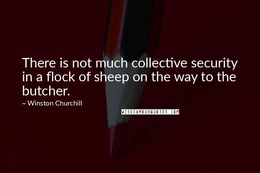 Winston Churchill Quotes: There is not much collective security in a flock of sheep on the way to the butcher.