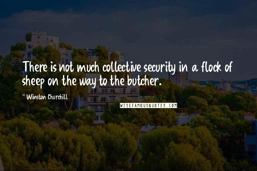 Winston Churchill Quotes: There is not much collective security in a flock of sheep on the way to the butcher.