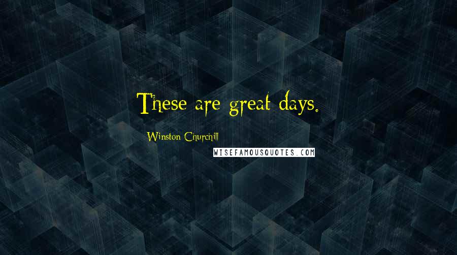 Winston Churchill Quotes: These are great days.