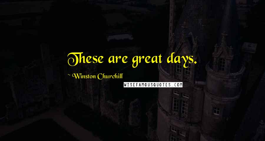 Winston Churchill Quotes: These are great days.