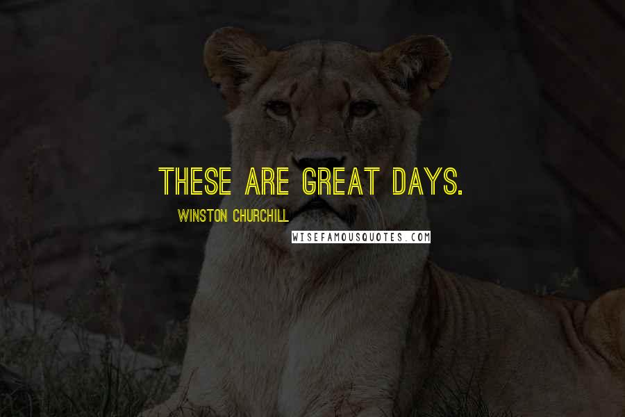 Winston Churchill Quotes: These are great days.