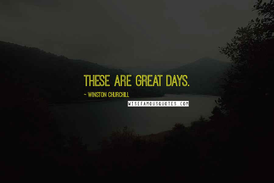Winston Churchill Quotes: These are great days.