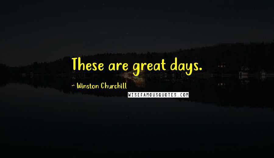 Winston Churchill Quotes: These are great days.