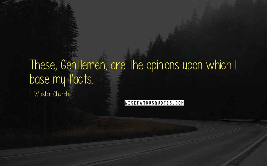 Winston Churchill Quotes: These, Gentlemen, are the opinions upon which I base my facts.