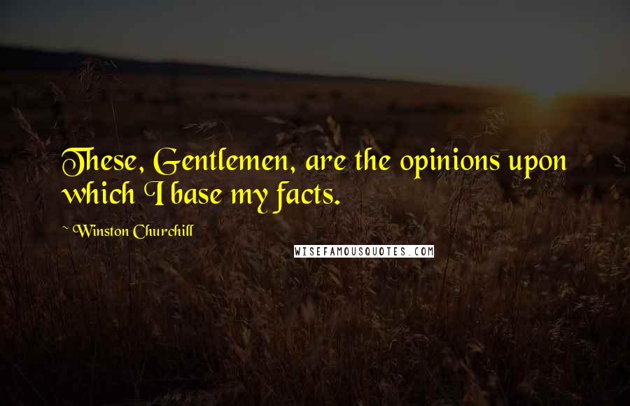 Winston Churchill Quotes: These, Gentlemen, are the opinions upon which I base my facts.