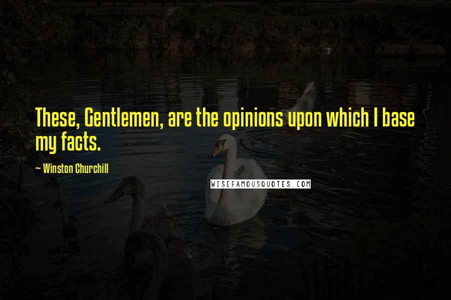 Winston Churchill Quotes: These, Gentlemen, are the opinions upon which I base my facts.