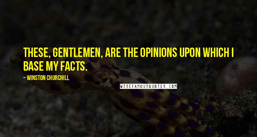 Winston Churchill Quotes: These, Gentlemen, are the opinions upon which I base my facts.