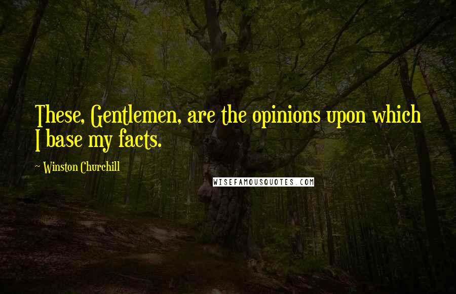 Winston Churchill Quotes: These, Gentlemen, are the opinions upon which I base my facts.