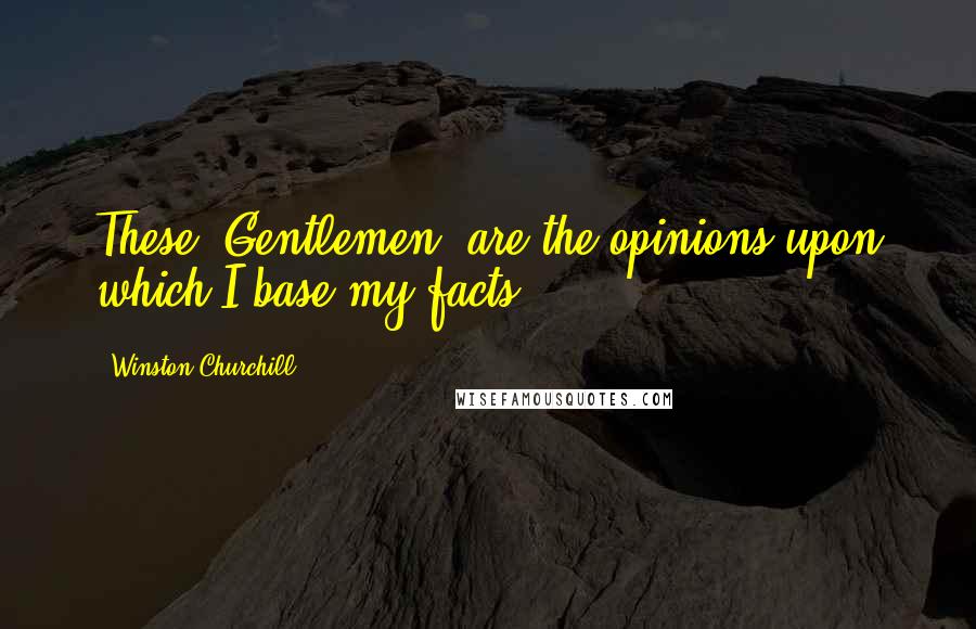 Winston Churchill Quotes: These, Gentlemen, are the opinions upon which I base my facts.