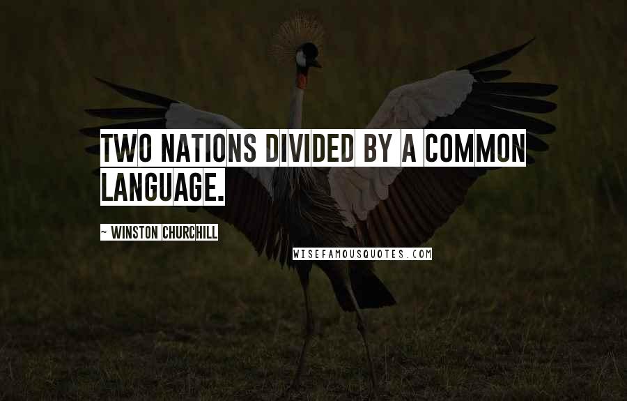 Winston Churchill Quotes: Two nations divided by a common language.